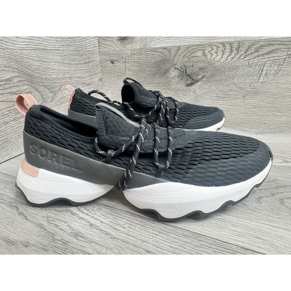 Sorel Kinetic Impact Black White Lace Running Shoes Womens Size 7 LL4918-010 - Picture 2 of 11